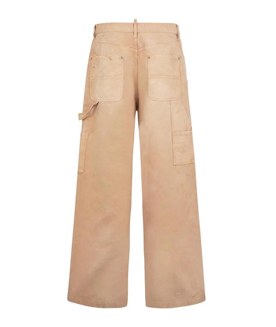 DSQUARED2 Бежевые хлопковые прямые джинсы, фото 2