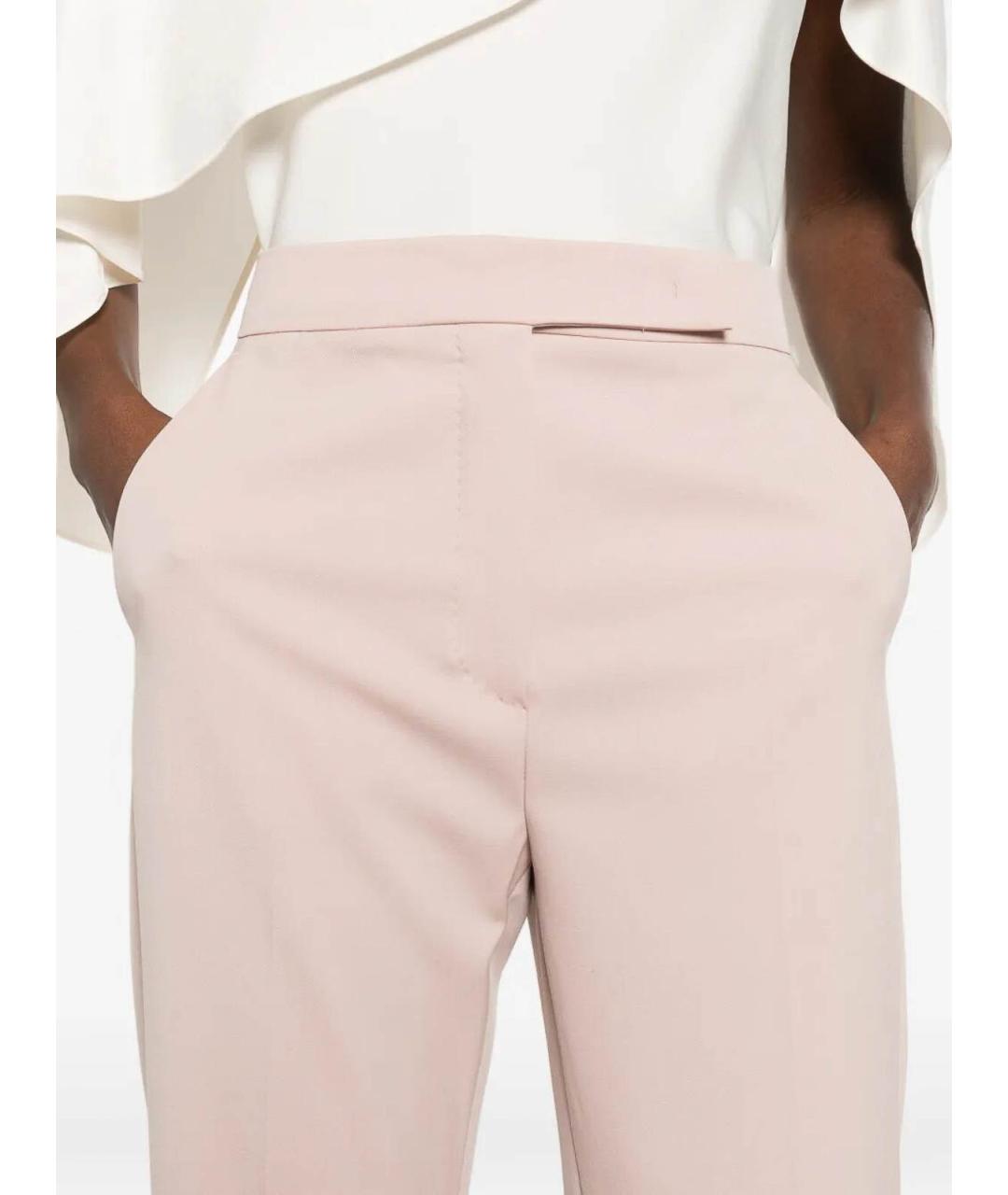 MAX MARA Розовые шерстяные брюки широкие, фото 5
