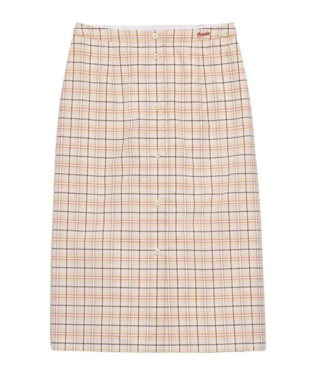 PRADA Розовая хлопковая юбка миди, фото 1