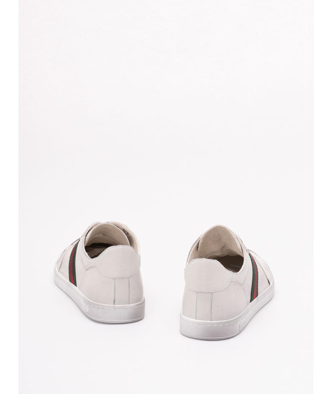 GUCCI Белые кожаные кроссовки, фото 3