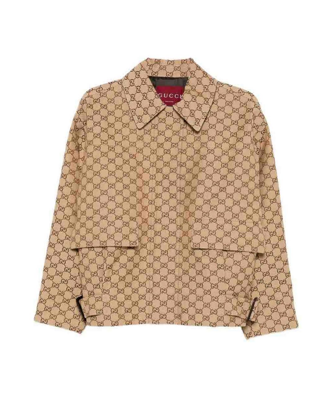 GUCCI Бежевая полиэстеровая куртка, фото 1