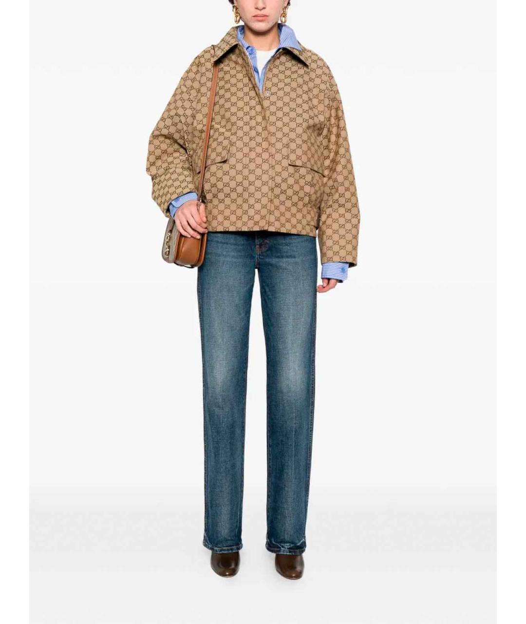 GUCCI Бежевая полиэстеровая куртка, фото 2