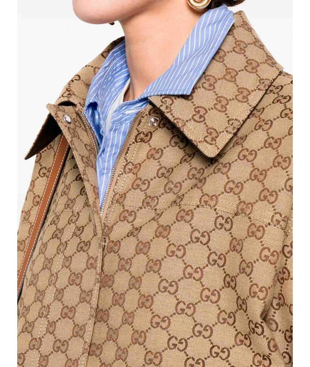 GUCCI Бежевая полиэстеровая куртка, фото 4