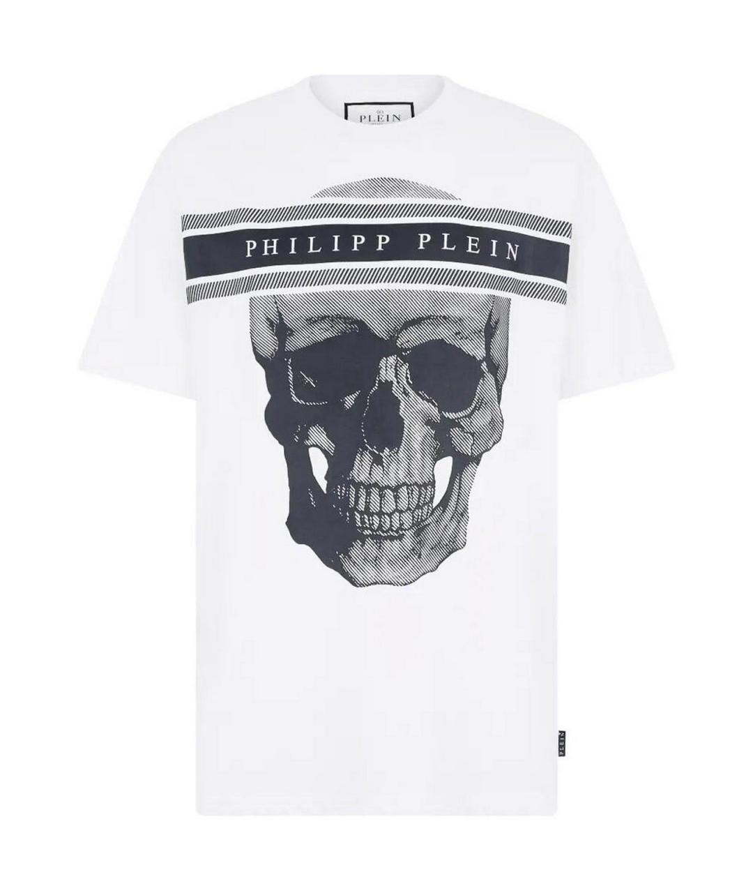 PHILIPP PLEIN Белая хлопковая футболка, фото 1