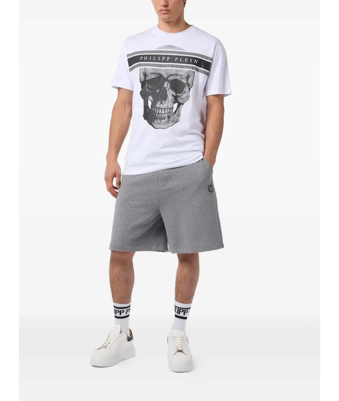 PHILIPP PLEIN Белая хлопковая футболка, фото 2