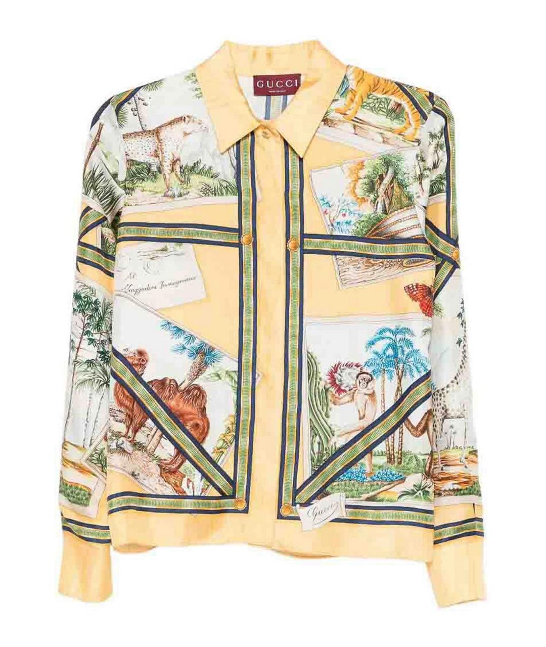 GUCCI Мульти шелковая рубашка, фото 1
