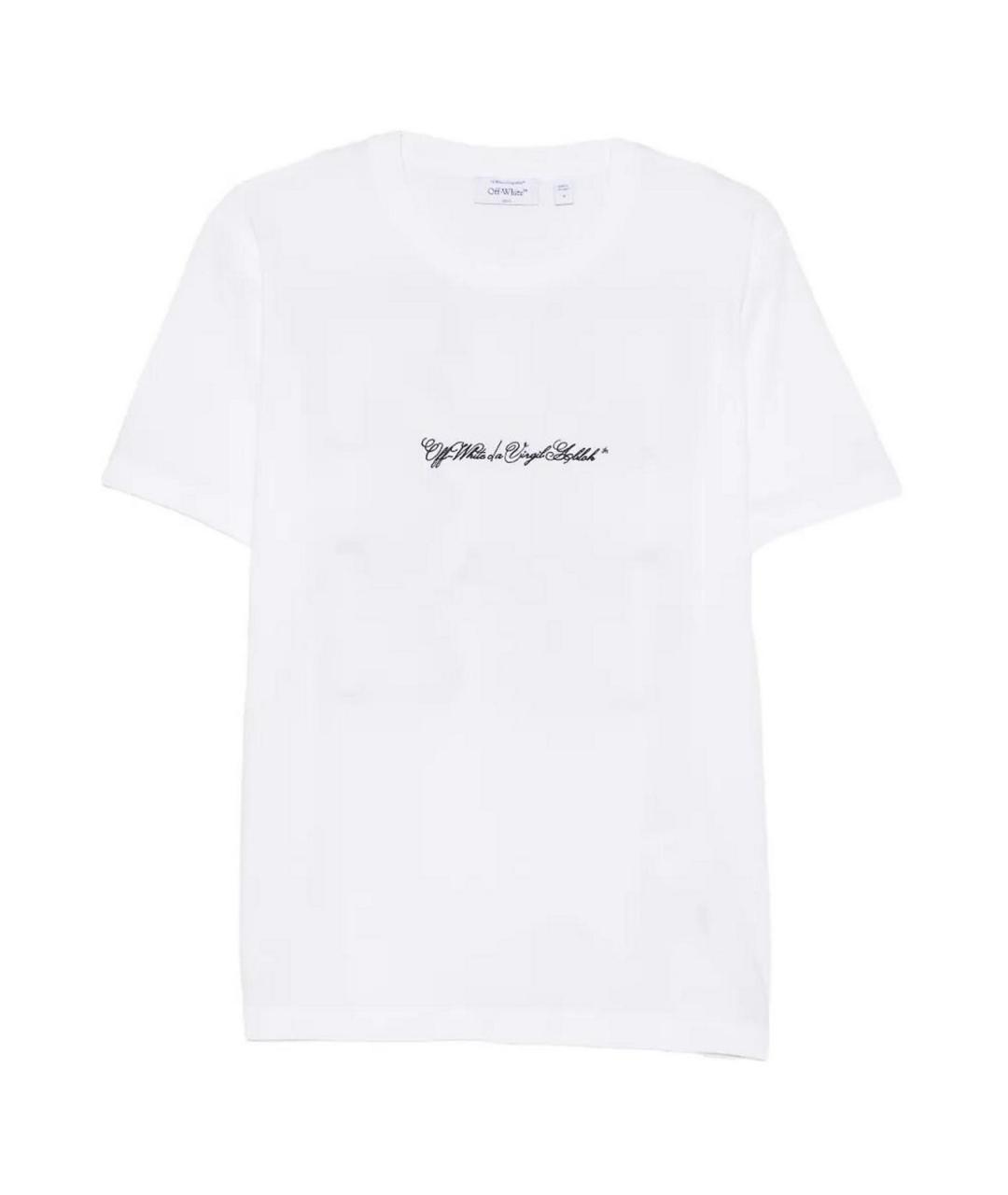 OFF-WHITE Белая хлопковая футболка, фото 1