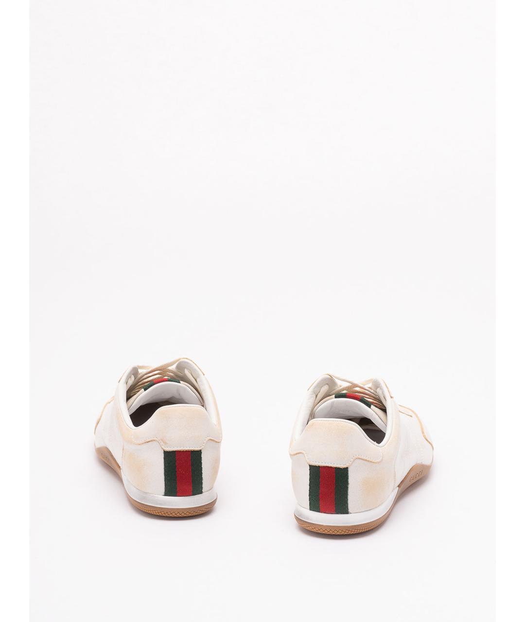 GUCCI Белые кожаные кроссовки, фото 3