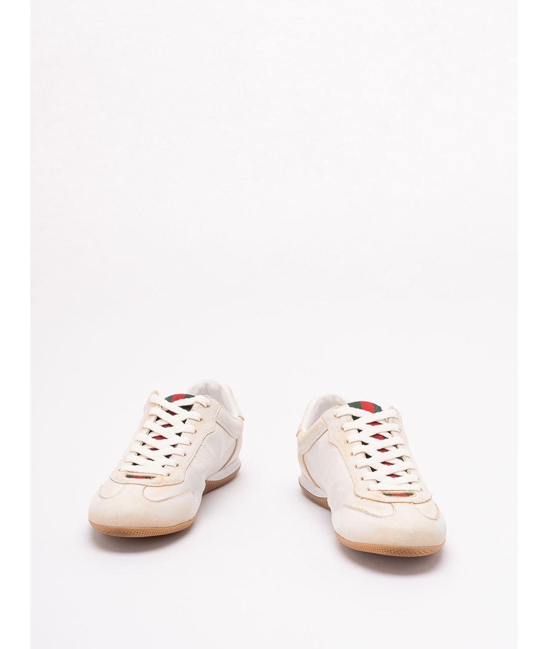 GUCCI Белые кожаные кроссовки, фото 2