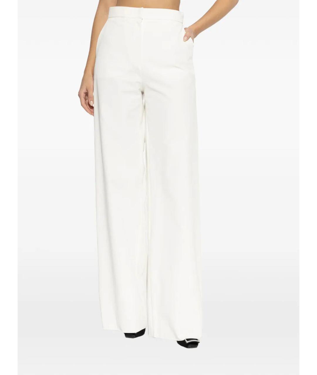MAX MARA Белые хлопковые брюки широкие, фото 5