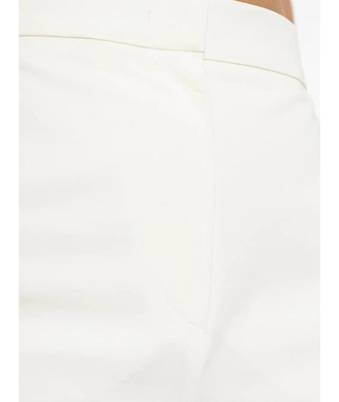 MAX MARA Белые хлопковые брюки широкие, фото 4