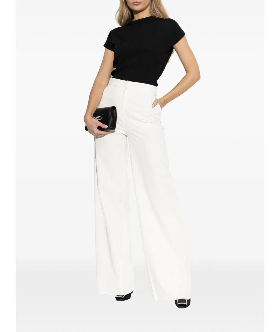 MAX MARA Белые хлопковые брюки широкие, фото 2