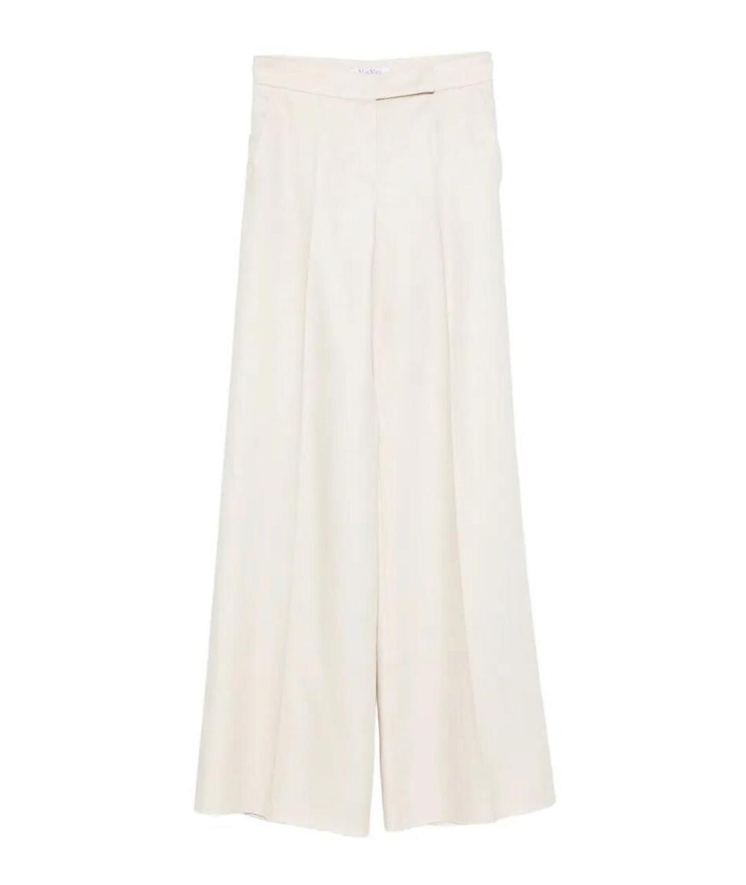 MAX MARA Бежевые льняные брюки широкие, фото 1