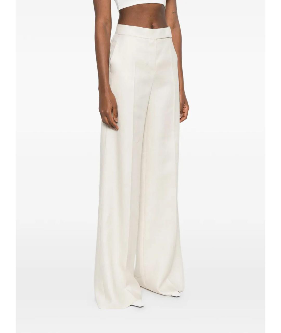 MAX MARA Бежевые льняные брюки широкие, фото 3