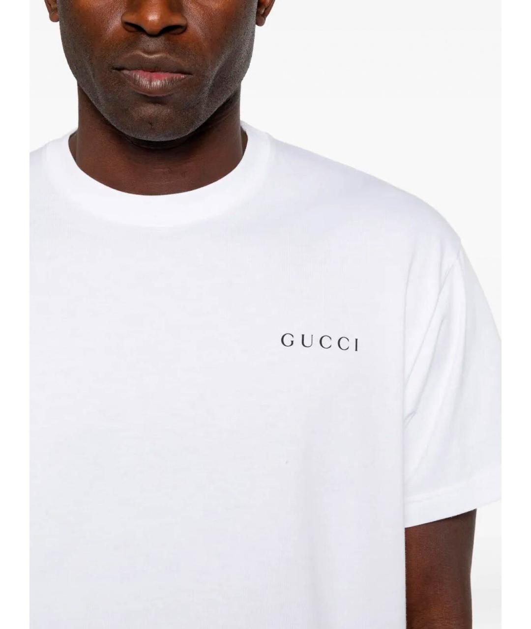 GUCCI Белая хлопковая футболка, фото 4