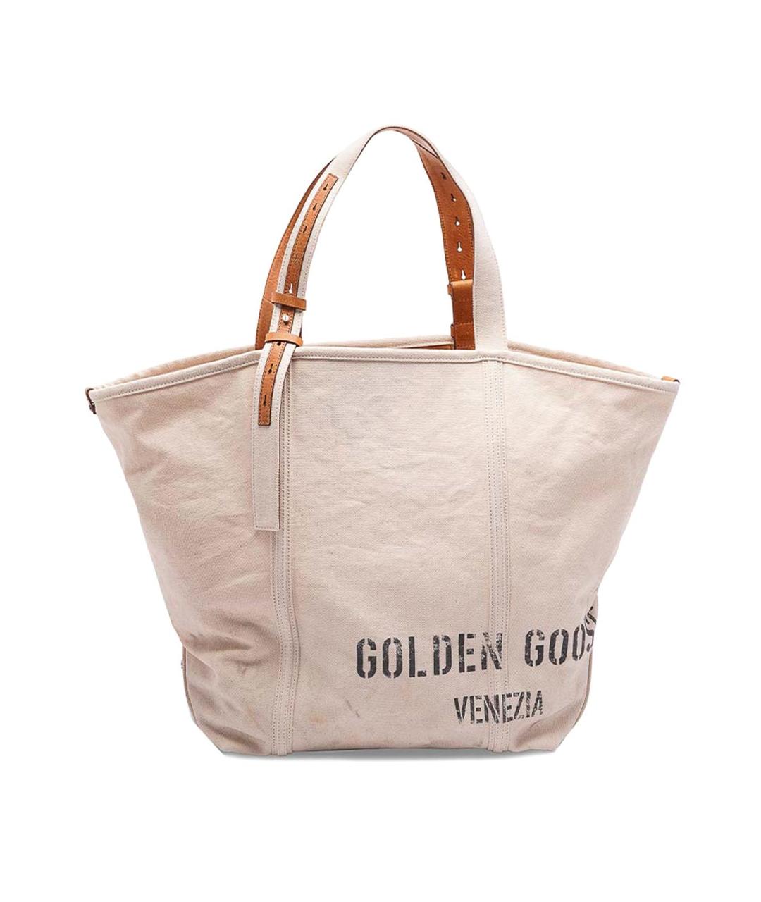 GOLDEN GOOSE Бежевая хлопковая сумка тоут, фото 1