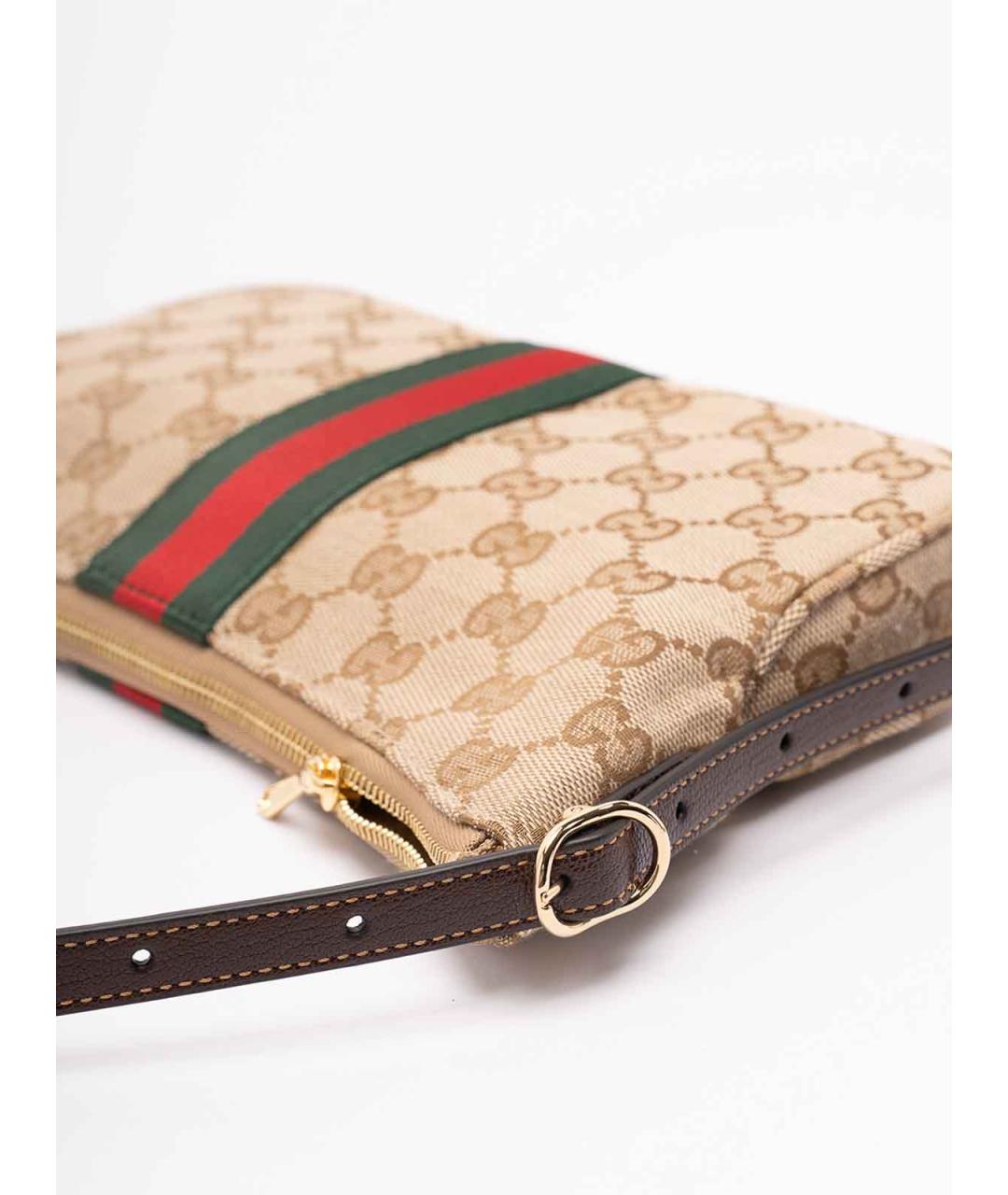 GUCCI Бежевая тканевая сумка на плечо, фото 5