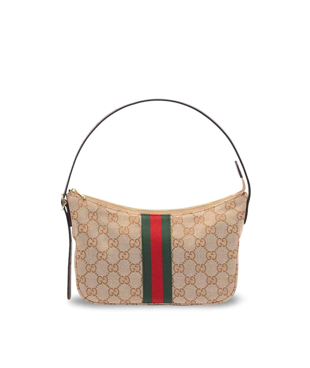 GUCCI Бежевая тканевая сумка на плечо, фото 1