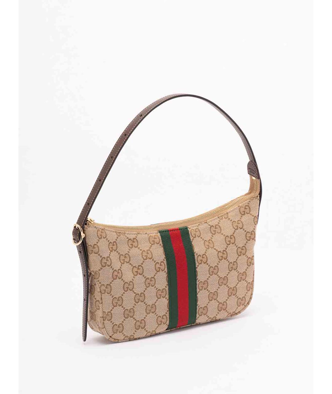 GUCCI Бежевая тканевая сумка на плечо, фото 3