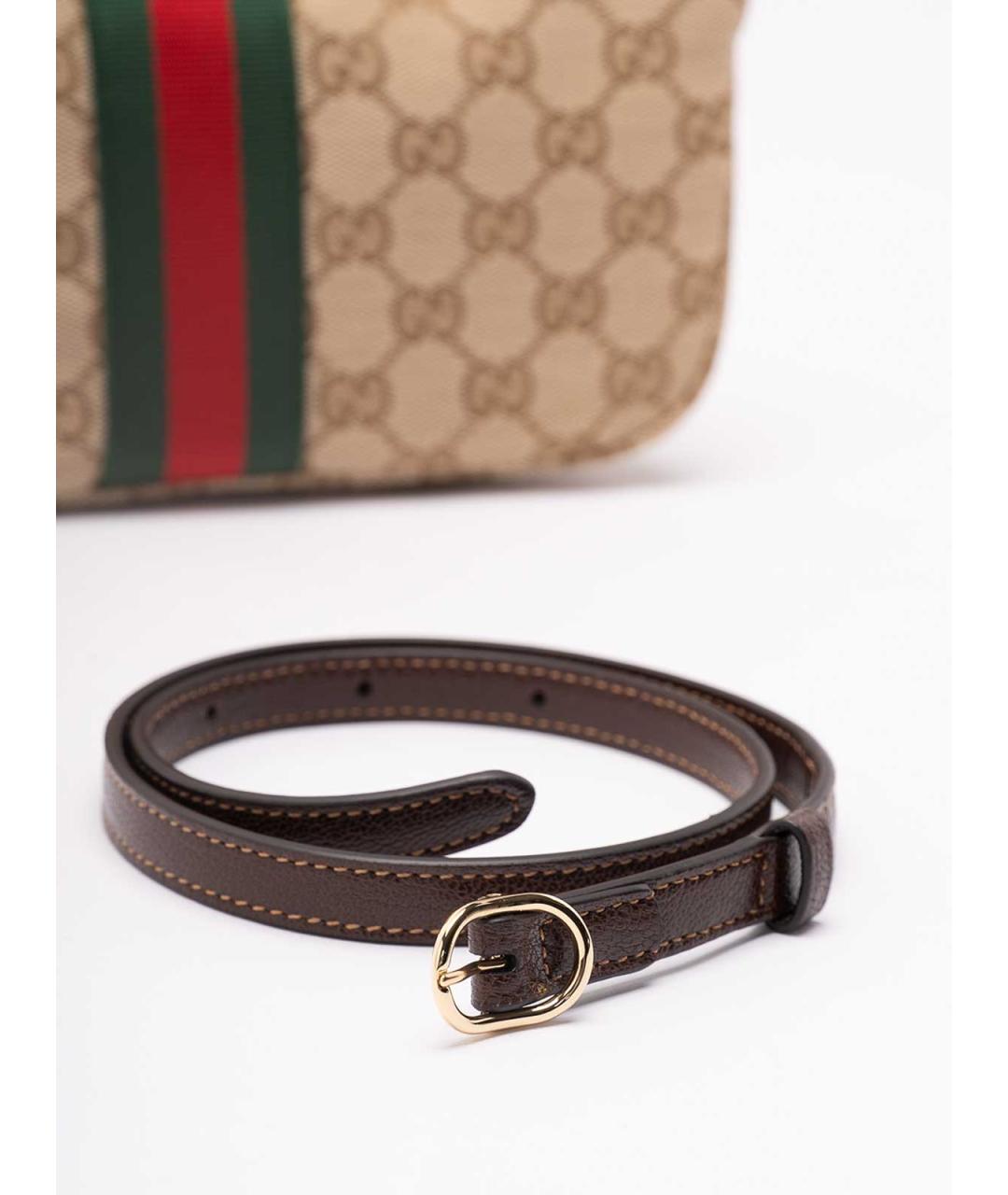 GUCCI Бежевая тканевая сумка на плечо, фото 4