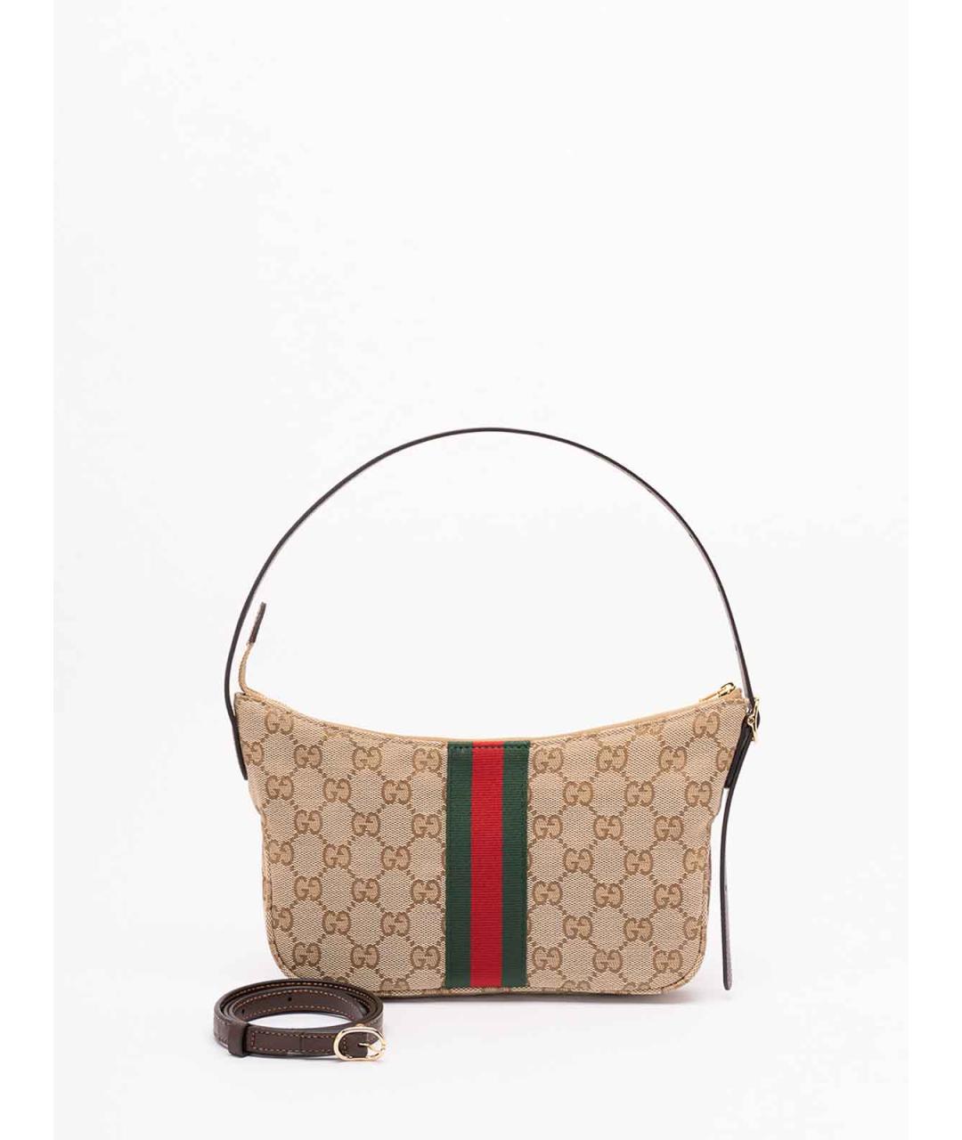 GUCCI Бежевая тканевая сумка на плечо, фото 2