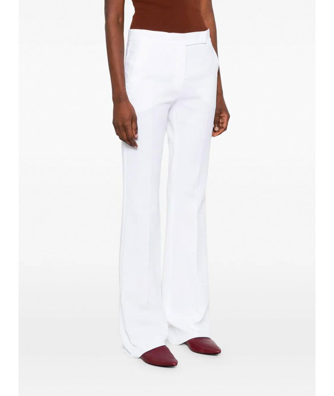 MAX MARA Белые хлопковые брюки широкие, фото 3