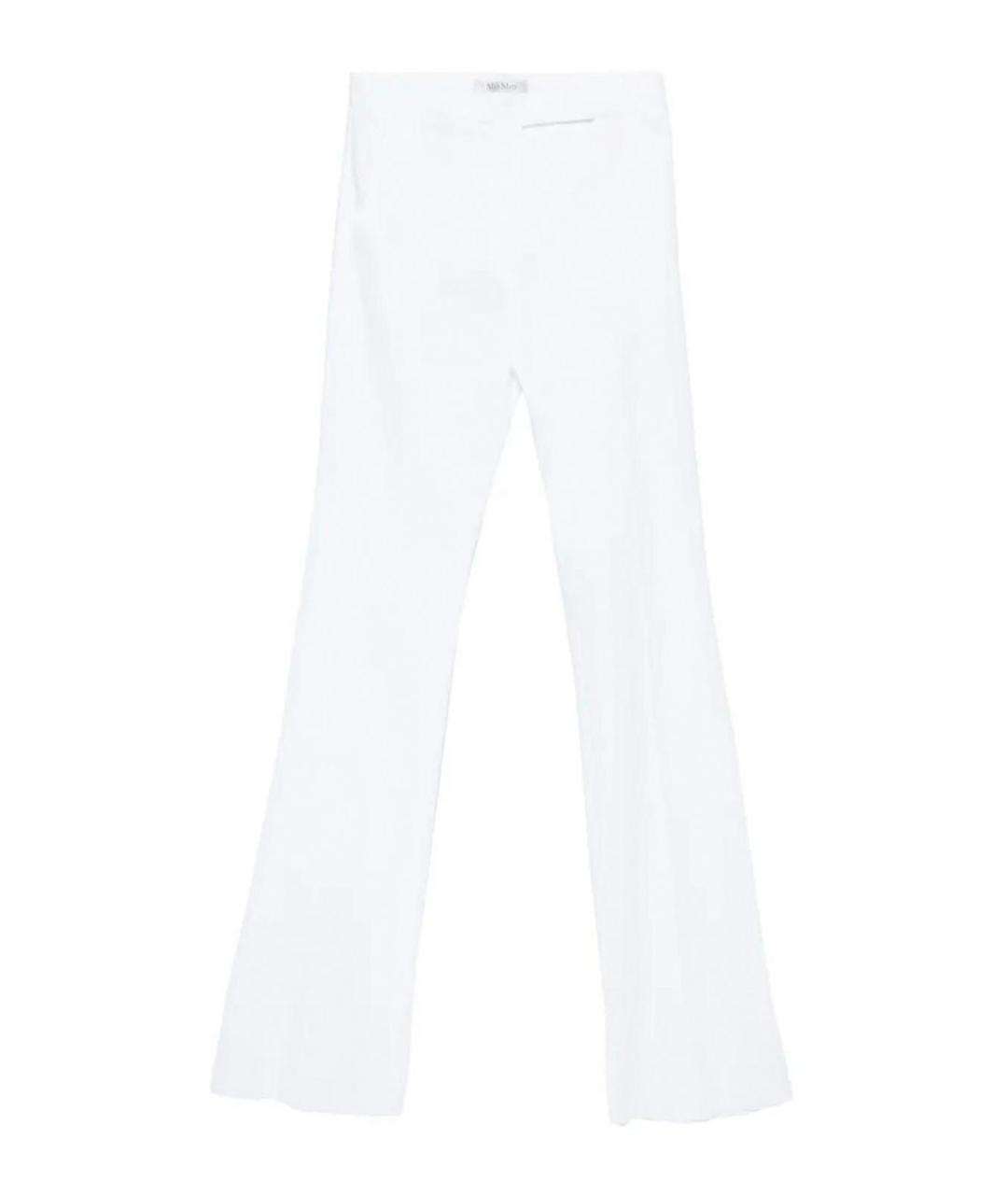 MAX MARA Белые хлопковые брюки широкие, фото 1