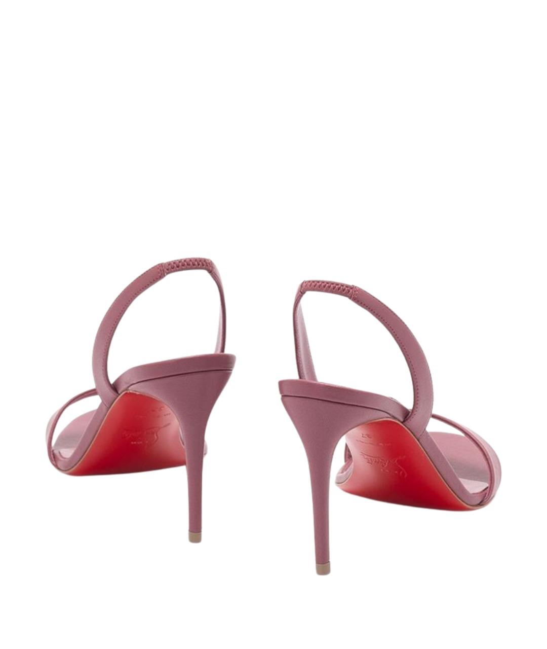 CHRISTIAN LOUBOUTIN Розовые кожаные босоножки, фото 3
