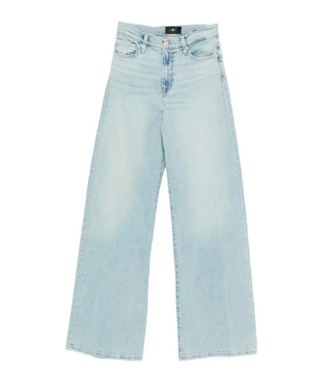 7 FOR ALL MANKIND Голубые хлопковые прямые джинсы, фото 1