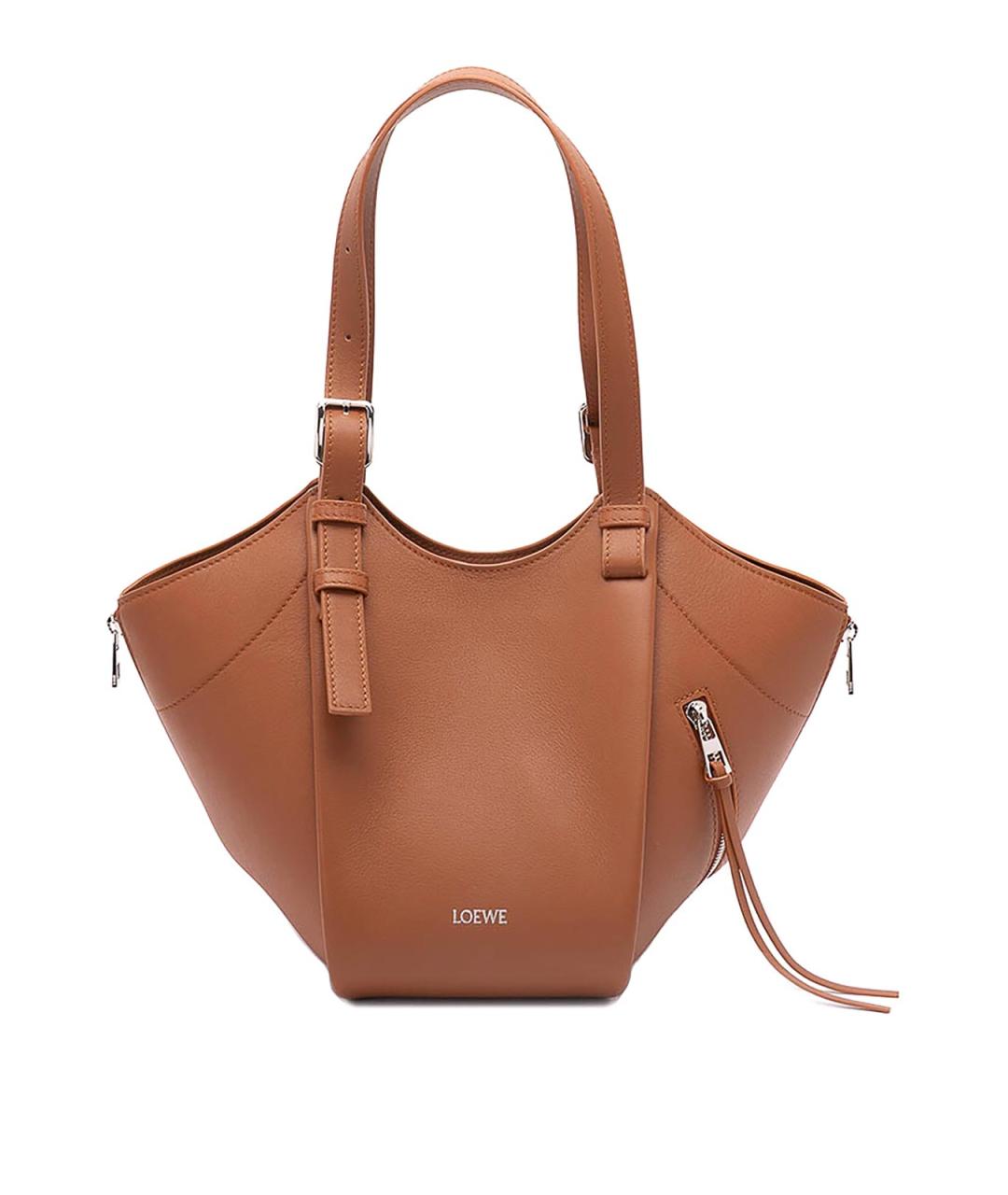 LOEWE Коричневая кожаная сумка тоут, фото 1
