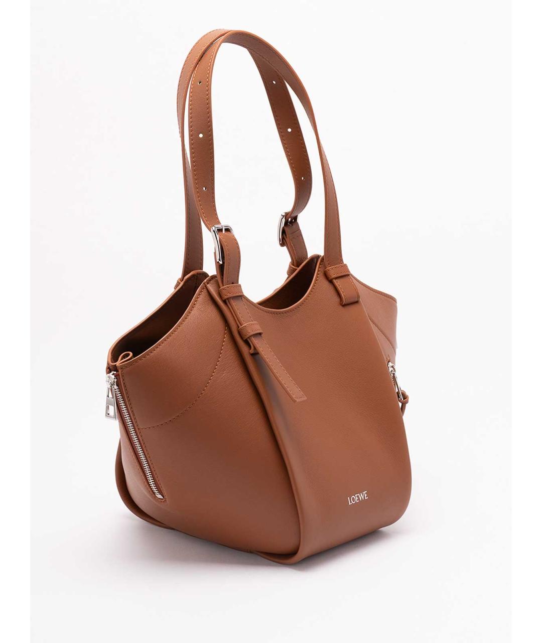 LOEWE Коричневая кожаная сумка тоут, фото 3