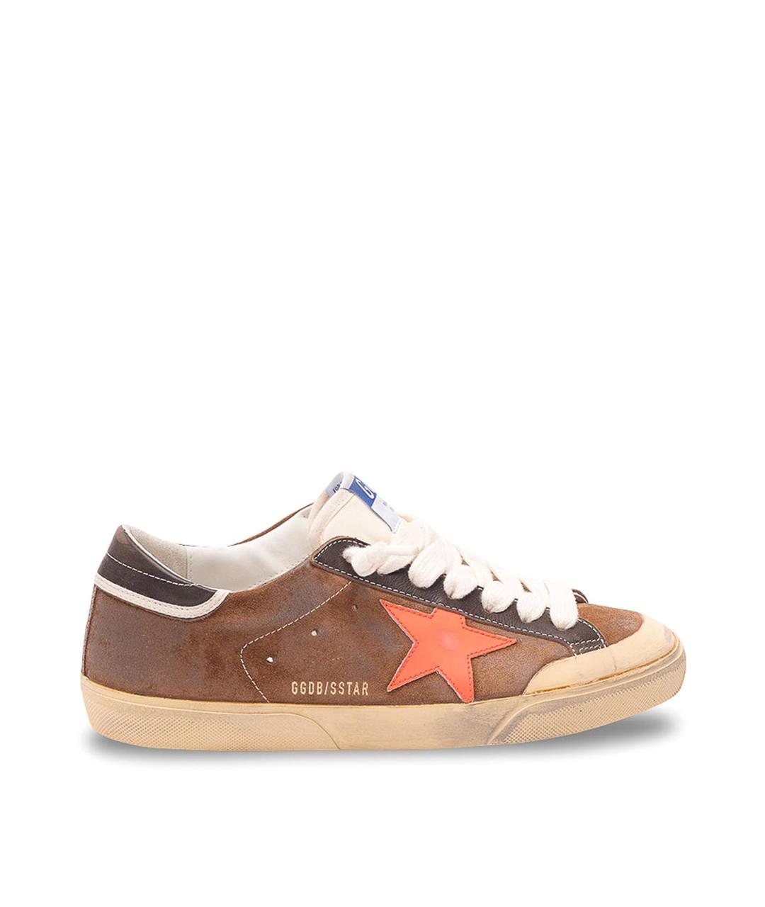 GOLDEN GOOSE DELUXE BRAND Коричневые кожаные низкие кроссовки / кеды, фото 1