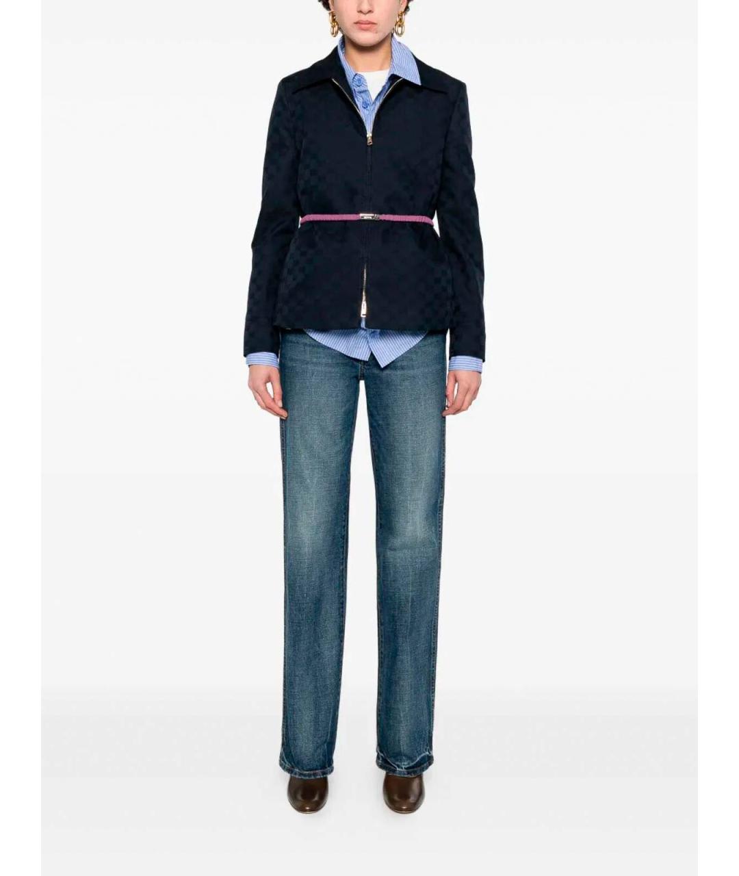 GUCCI Темно-синяя полиэстеровая куртка, фото 2