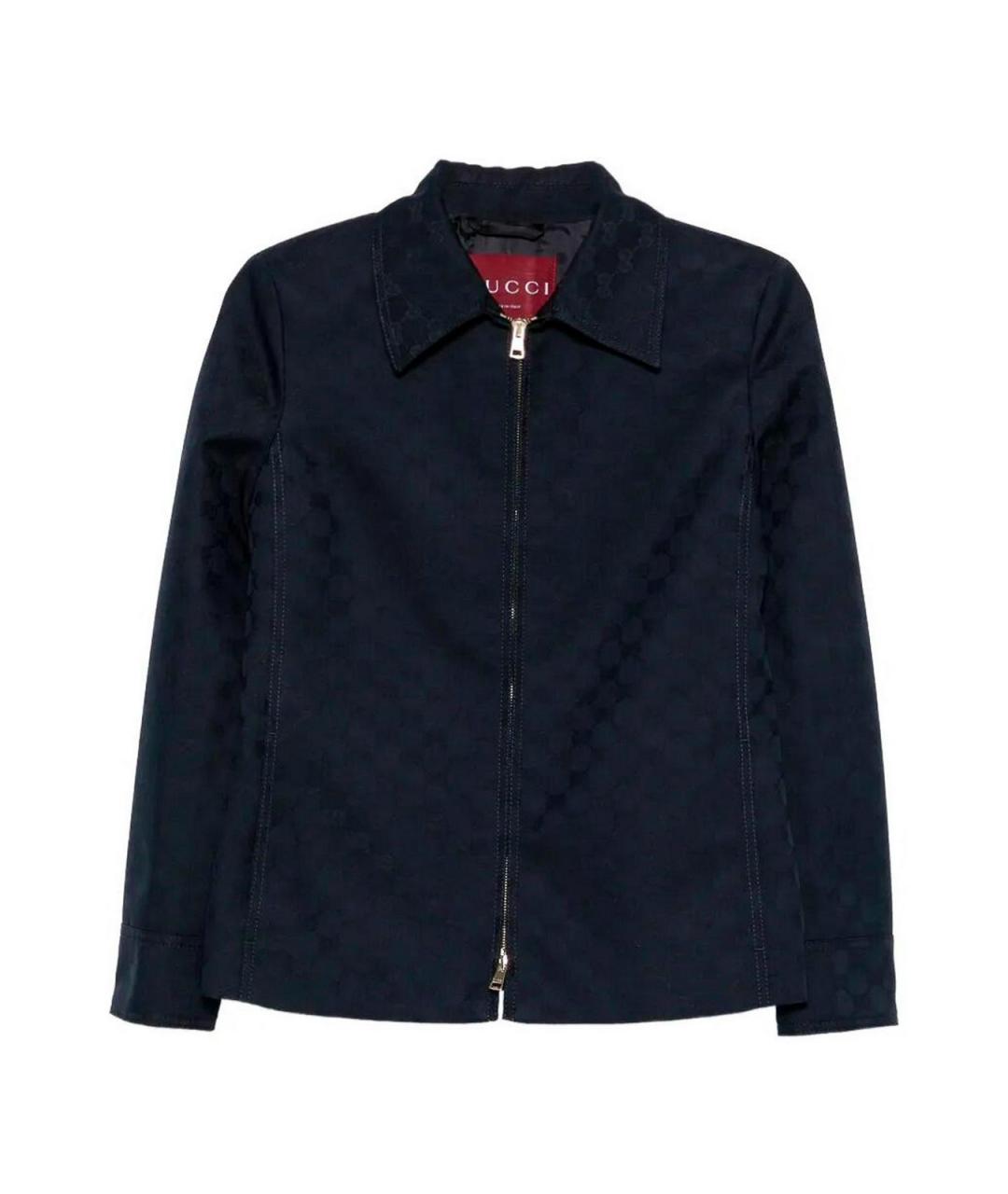 GUCCI Темно-синяя полиэстеровая куртка, фото 1