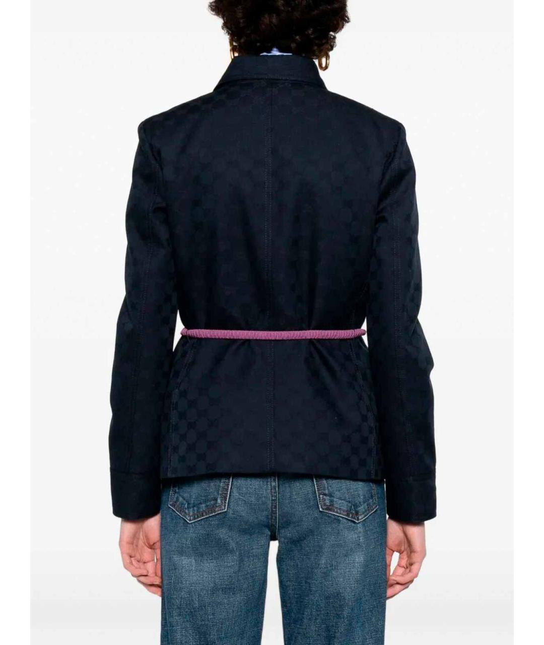 GUCCI Темно-синяя полиэстеровая куртка, фото 4