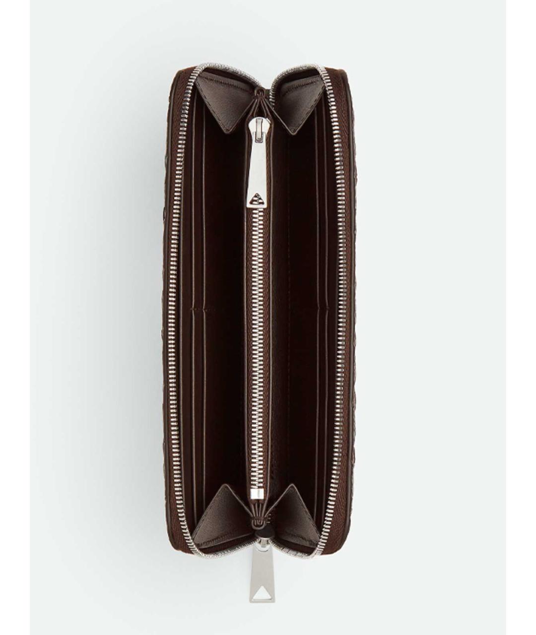 BOTTEGA VENETA Коричневый кожаный кошелек, фото 3
