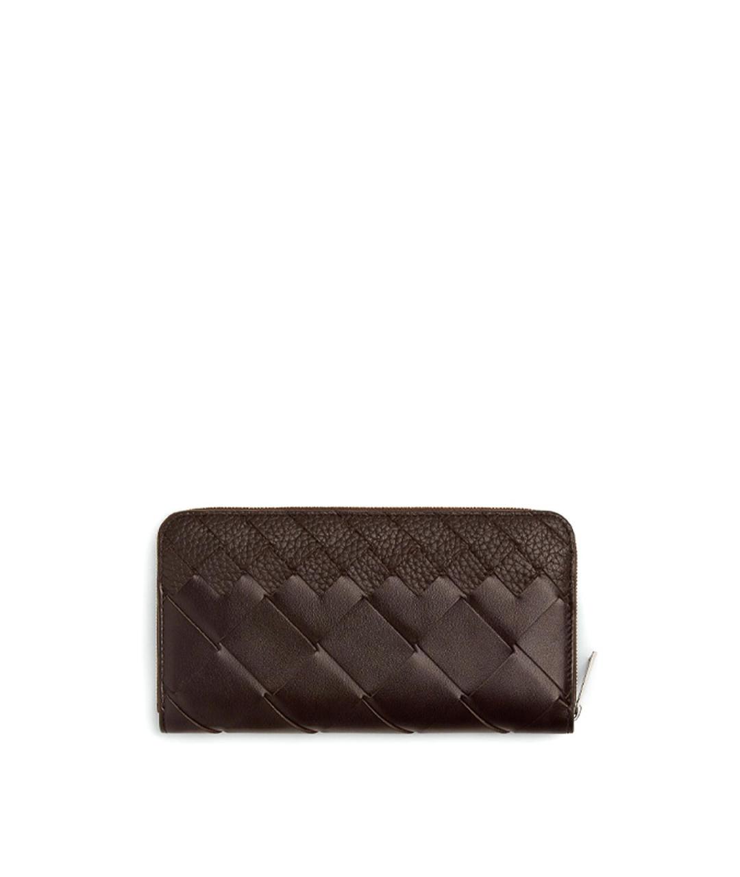 BOTTEGA VENETA Коричневый кожаный кошелек, фото 1