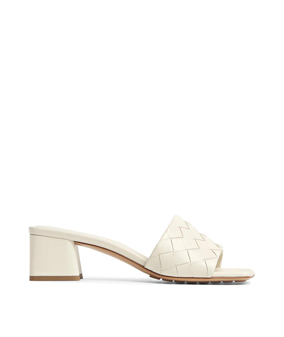 BOTTEGA VENETA Белые кожаные мюли, фото 1