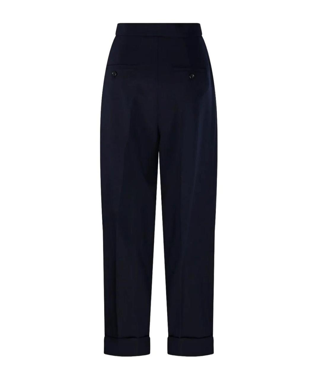 MAX MARA Синие шерстяные брюки широкие, фото 2