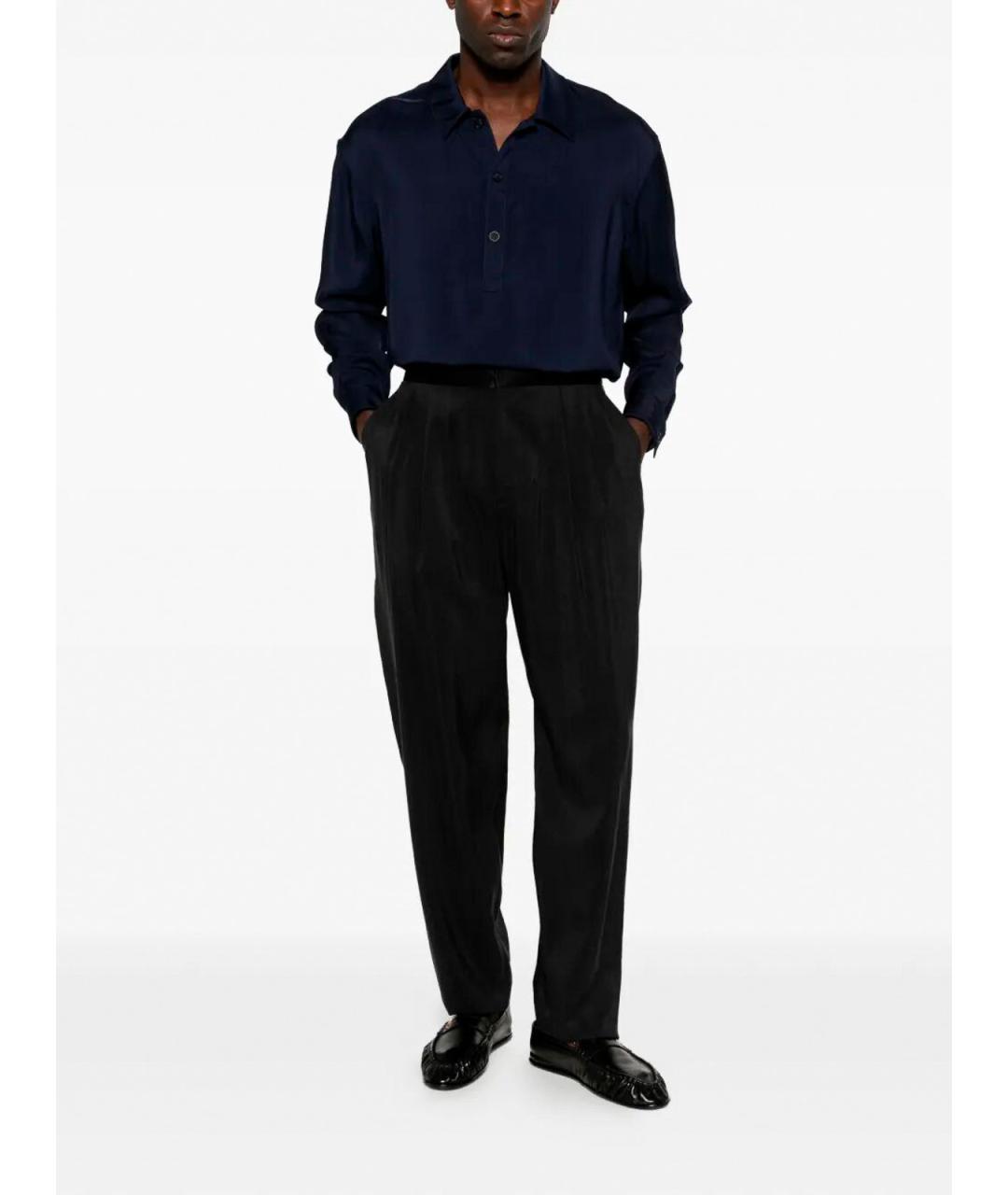 GIORGIO ARMANI Черные шелковые повседневные брюки, фото 2