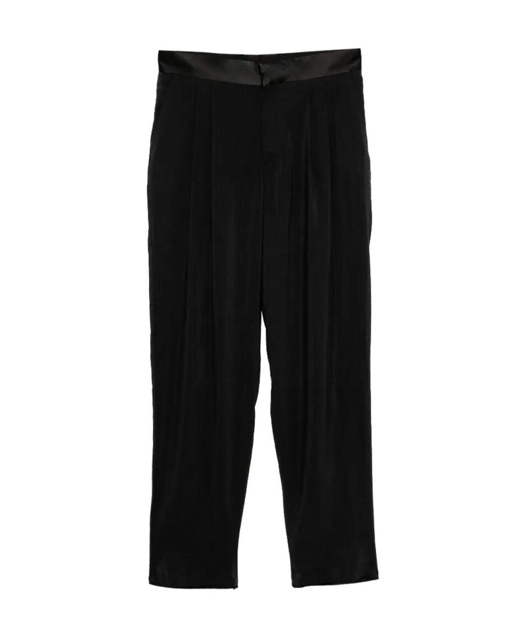 GIORGIO ARMANI Черные шелковые повседневные брюки, фото 1