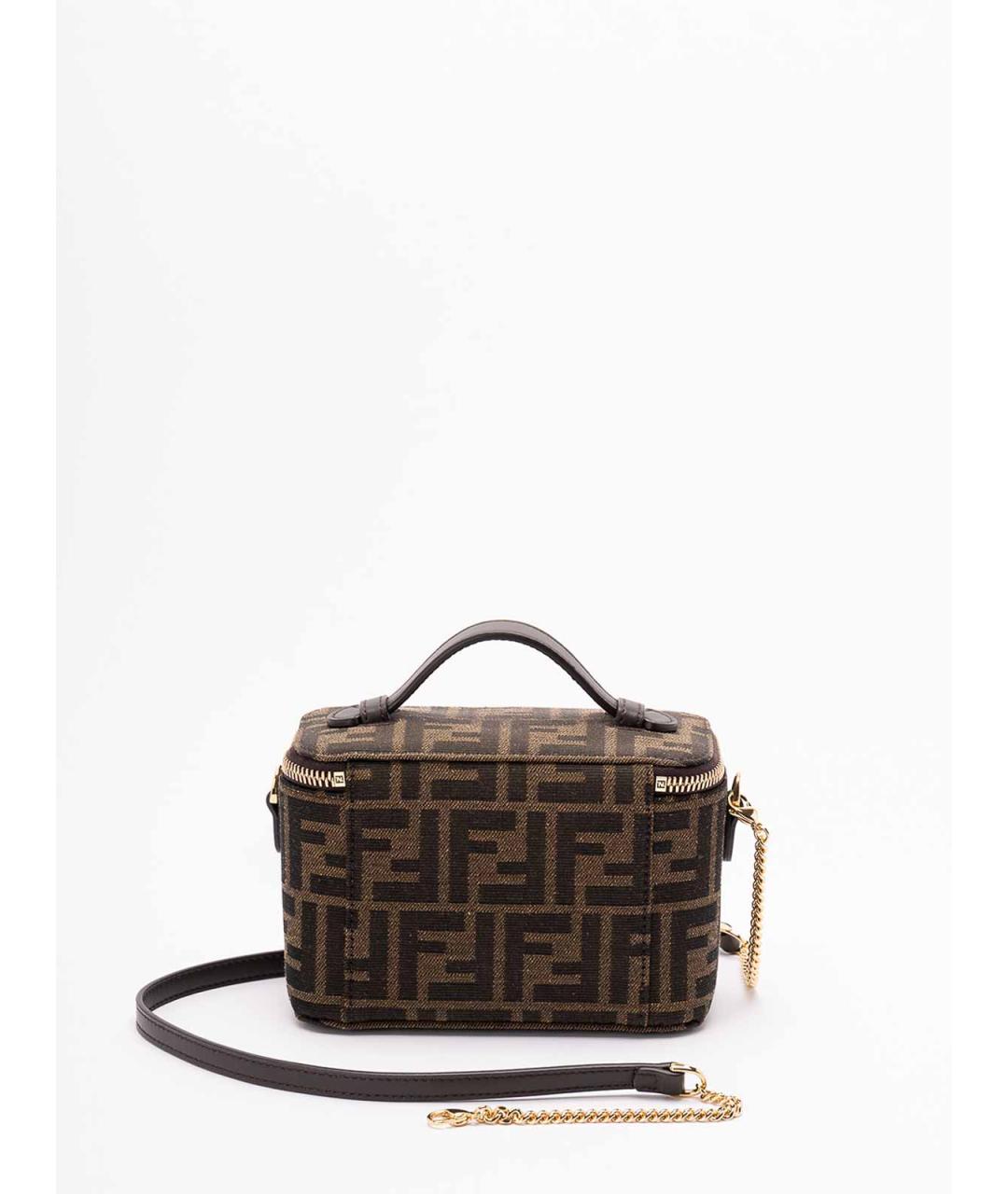 FENDI Коричневая тканевая сумка через плечо, фото 2