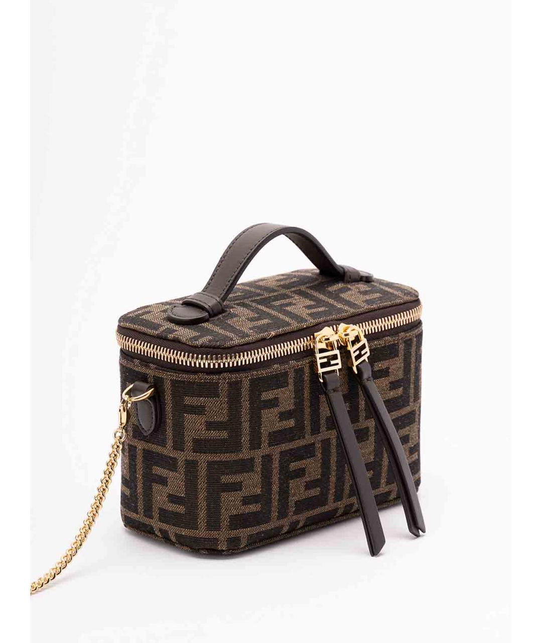 FENDI Коричневая тканевая сумка через плечо, фото 3