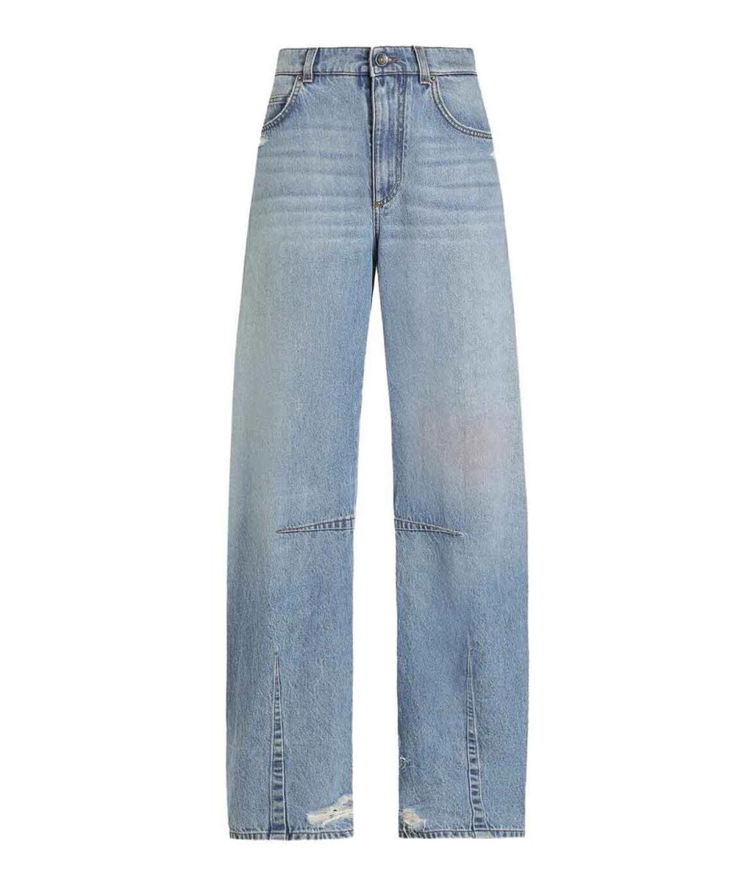 DOLCE&GABBANA Голубые хлопковые прямые джинсы, фото 1