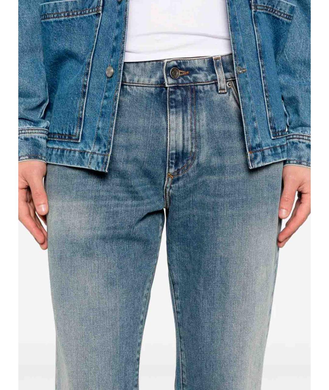 DOLCE&GABBANA Голубые хлопковые прямые джинсы, фото 3