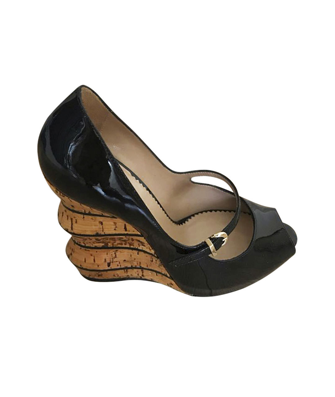 EMPORIO ARMANI Черные туфли из лакированной кожи, фото 1