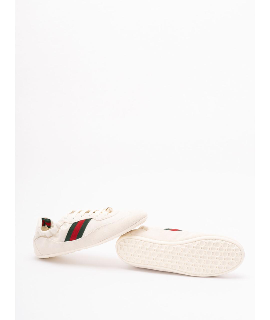 GUCCI Белые текстильные кроссовки, фото 4