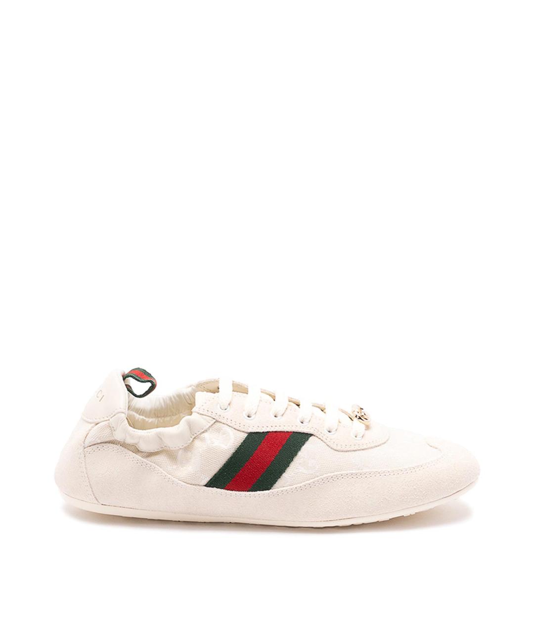 GUCCI Белые текстильные кроссовки, фото 1