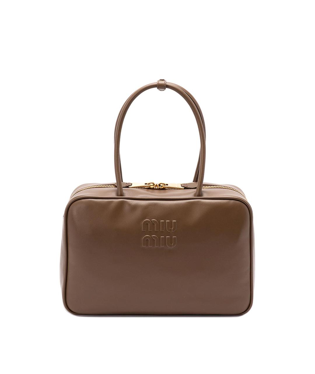 MIU MIU Зеленая кожаная сумка тоут, фото 1