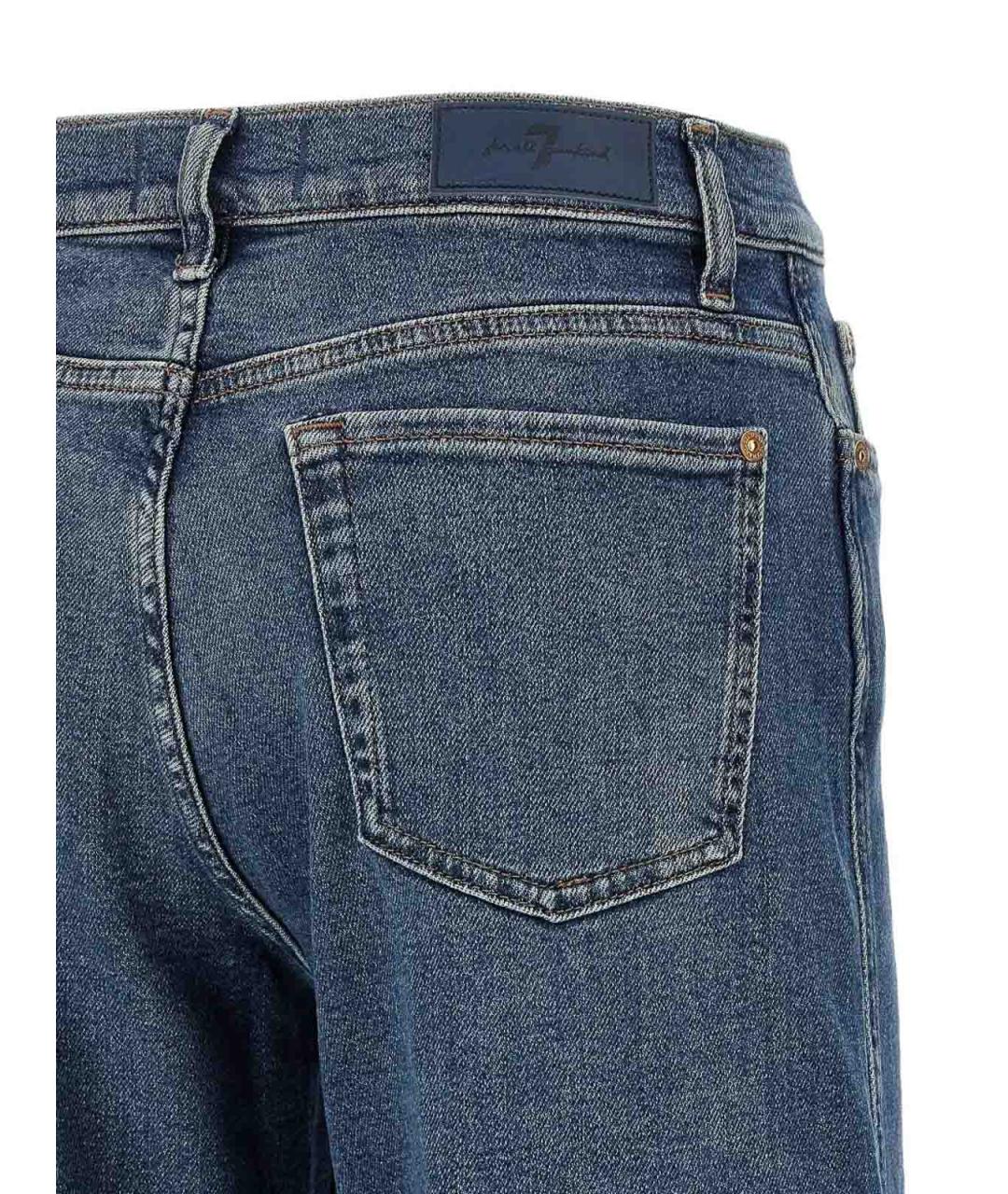 7 FOR ALL MANKIND Синие хлопковые прямые джинсы, фото 4